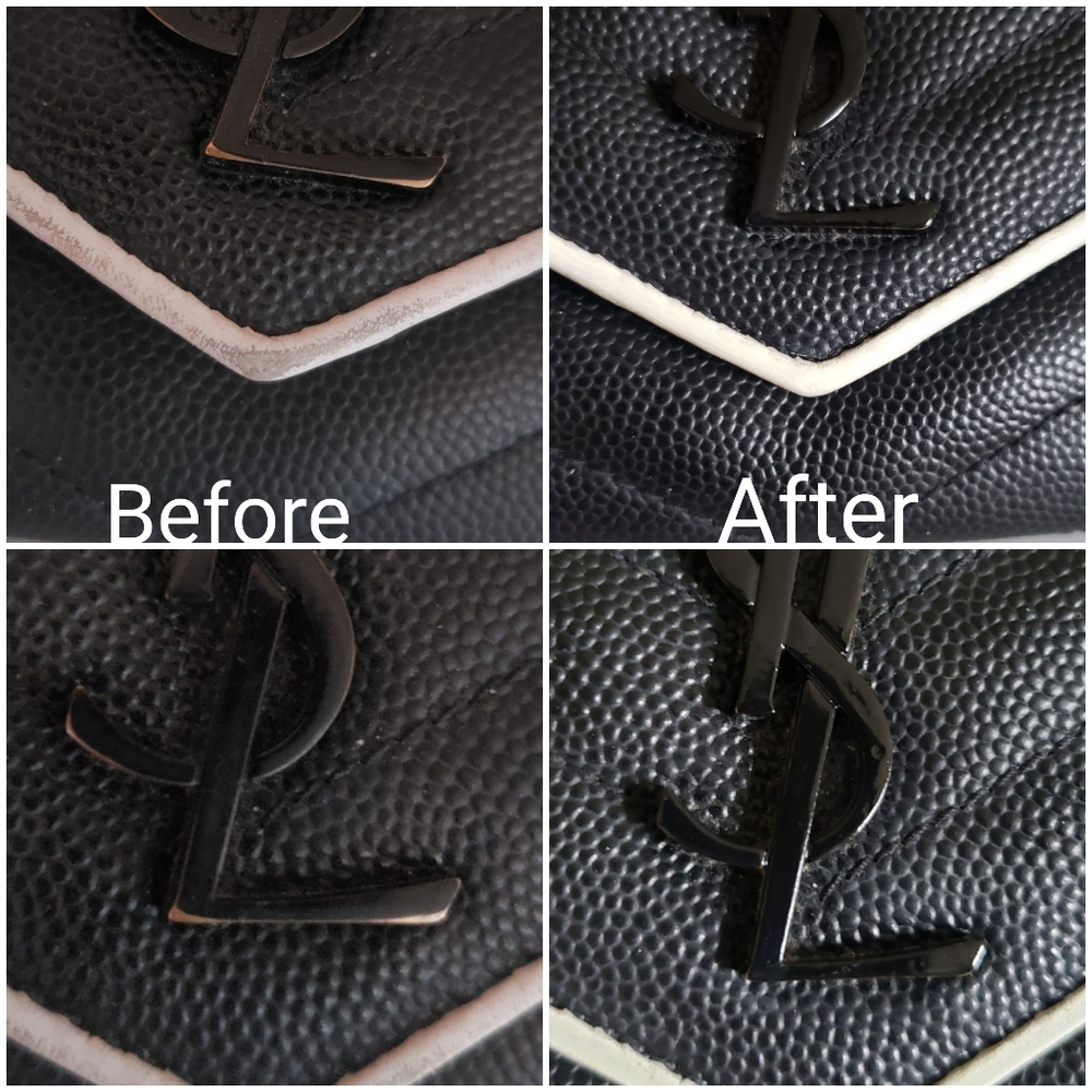 Authentic Pre-owned Yves Saint Laurent Grain De Poudre Compact Envelope Wallet - Picture 10 of 12